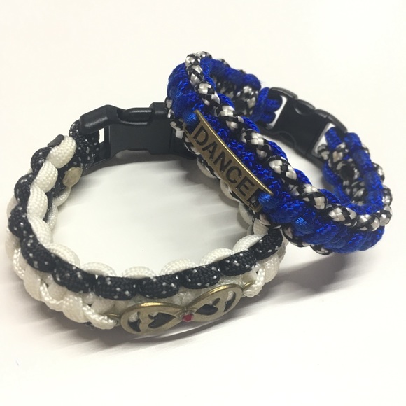 2 PARACORD BRACELETS girls jewelry charm bracelet - Picture 1 of 8